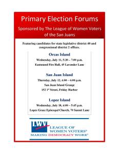 League of Women Voters to hold forums for state, national primary candidates