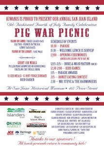Kiwanis presents Fourth of July Pig War Picnic
