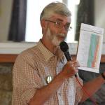 Staff photo/Tate Thomson                                Stonewall Jackson Bird holds a list of what he called easily achievable actions that constituents in Washingtons 2nd District would like Congress to achieve, but elected officials have yet to accomplish.