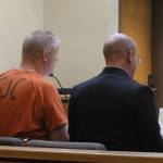 Staff photo/ Hayley Day                                Eric A. Kulp and his attorney in San Juan County Superior Court on Aug. 3.