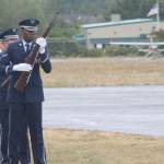 Staff photo/Hayley Day                                An honor guard ceremony is performed for <a href="https://www.sanjuanjournal.com/obituaries/lee-allen-brewer-2018/" target="_blank">Lee Allen Brewer</a> at his memorial on Aug. 11.
