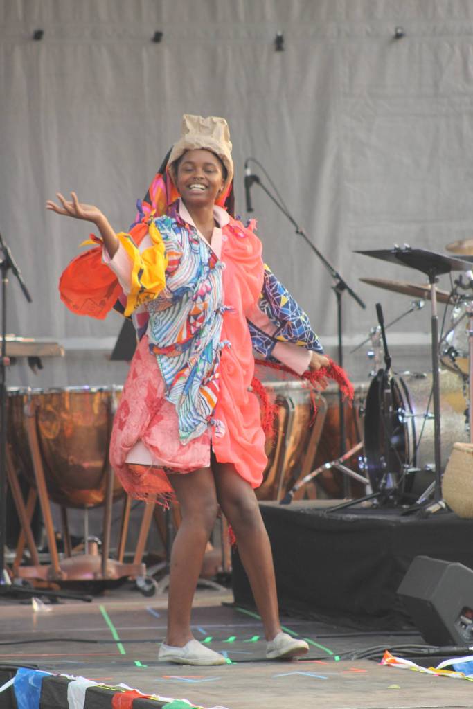 Staff photos A model takes a spin down the runway.