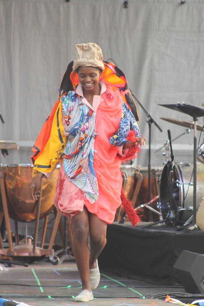 Staff photos A model takes a spin down the runway.