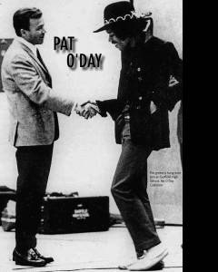 Contributed photo/www.sos.wa.gov/legacy/sixty-eight                                Pat ODay greets Jimi Hendrix.