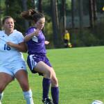 Staff photo/Heather Spaulding. Fallon Taylor defends the ball.