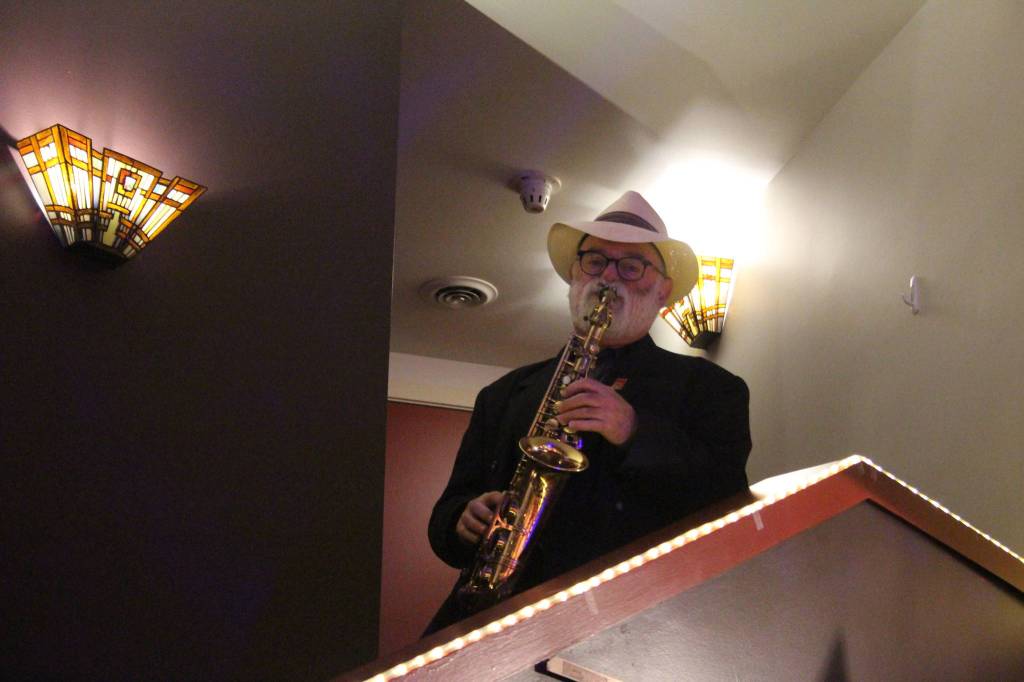 Staff photo/Heather Spaulding. Teddy Dean on his saxophone.