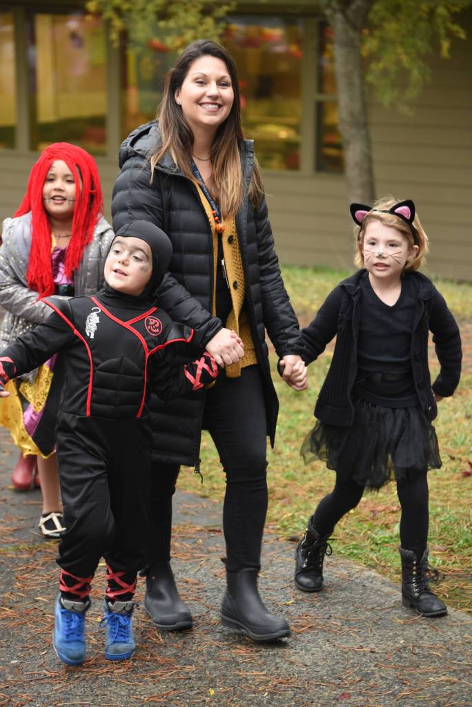 Staff photo/Tate Thomson                                Students and staff on parade.