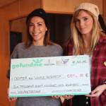 Staff photo/Heather Spaulding                                Staff photo/Heather Spaulding. Morgane Trussardi and Lea Camilleri with check to the Center for Whale Research.