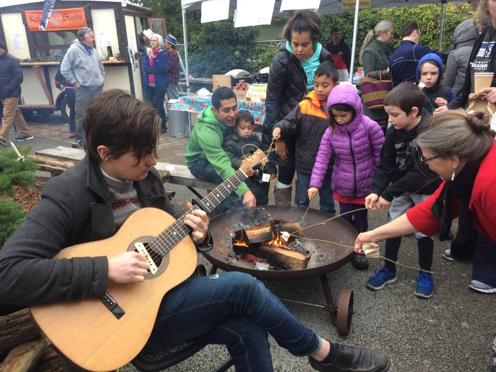 Contributed photo/San Juan Island Farmers Market and Visitors Bureau                                Attendees enjoy an old-fashioned Christmas market at Brickworks in previous years.