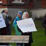 Staff photo/Tate Thomson                                Citizens gather at the San Juan County Courthouse for a protest on Thursday, Nov. 8.