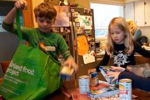 Fill green bags, feed San Juan islanders, pets, wildlife