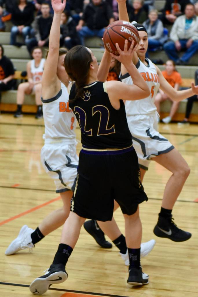 Contributed photo/John Stimpson                                Wolverine Liz Cruz goes in for the shot.