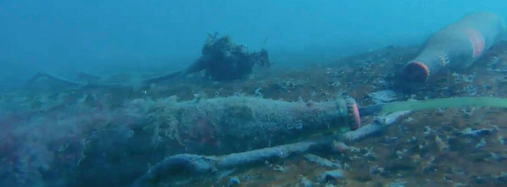 Contributed photo/Emmett Carrier and Evan Foley                                An ROV photographs trash at the bottom of the sea floor in the Port of Friday Harbor