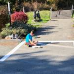 Contributed photo                                Charlie and Gavin repainted the elementary schools playground and crosswalk.