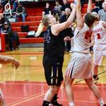 Contributed photo/John Stimpson                                Brittany Muir focuses on grabbing a rebound.