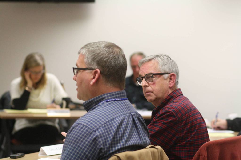 Staff photo/Heather Spaulding                                L-R: Mark Tompkins, citizens advisory group member, and Chuck Dalldorf, citizens advisory group chairman.