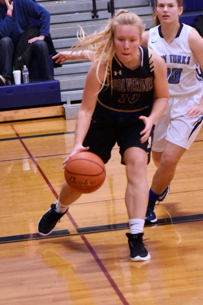 Contributed photo/John Stimpson                                Tori Polda drives for the basket.