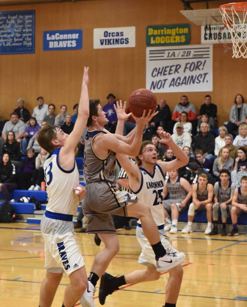 Contributed photo/John Stimpson                                Ethan Germain goes up for 2 points.