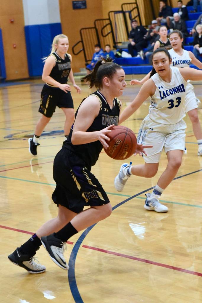 Contributed photo/John Stimpson                                Liz Cruz races toward the basket.
