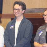 Staff photo/Hayley Day                                From l-r, Joely Loucks, Brandon Payne and Lucy Urbach present at the local Rotary club on Dec. 19.