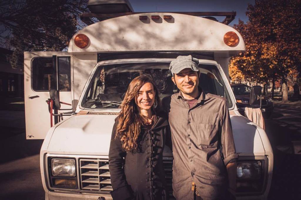 Contributed phot0/Anres Romero. Right to left, Ally Rugge and Joe Spadafora in front of their bus.