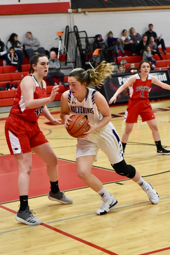 Contributed photo/John Stimpson                                Bailee Lambright drives toward the basket.