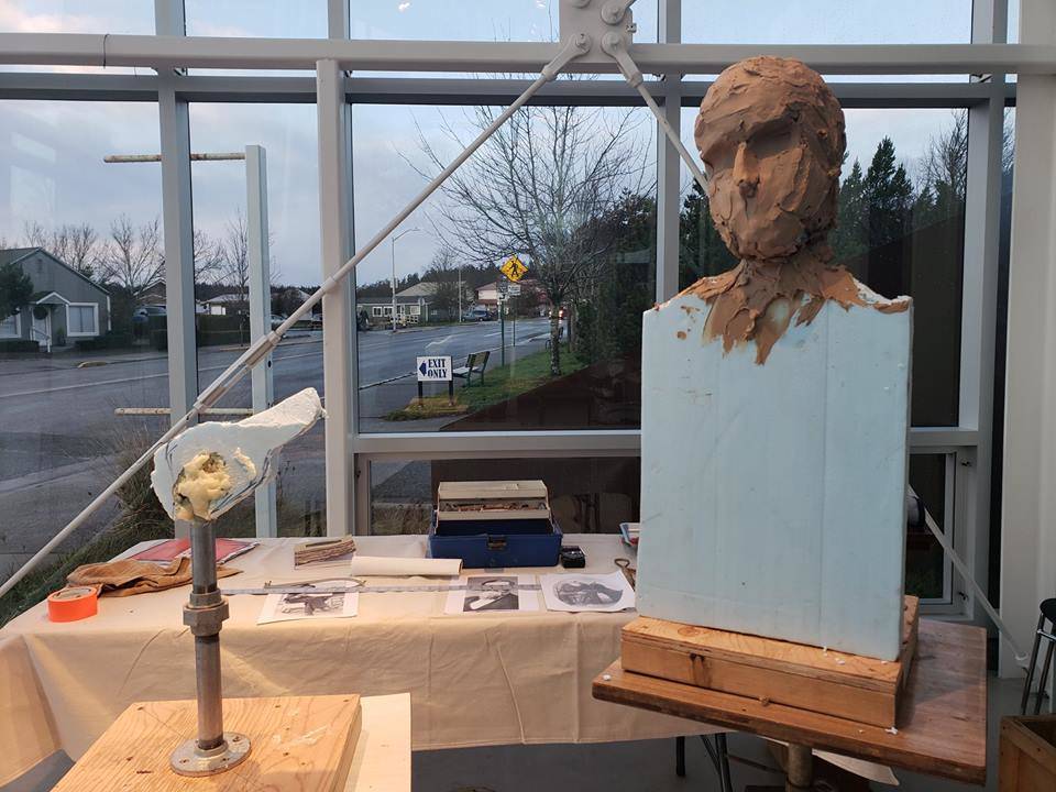 Contributed photo/SJIMA                                The statues face during the second day of sculpting.