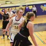 Contributed photo/John Stimpson                                Stella Parsons drives toward the basket.