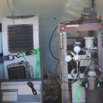 Staff photo/Hayley Day                                The measurement instruments of the temporary air quality monitor are located in a trailer.