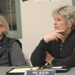 Staff photo/Hayley Day                                Board member Barbara Bevens and interim superintendent Kari McVeigh listen to attendees.