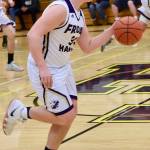Contributed photo/John Stimpson                                Gavin Mason brings the ball up court.