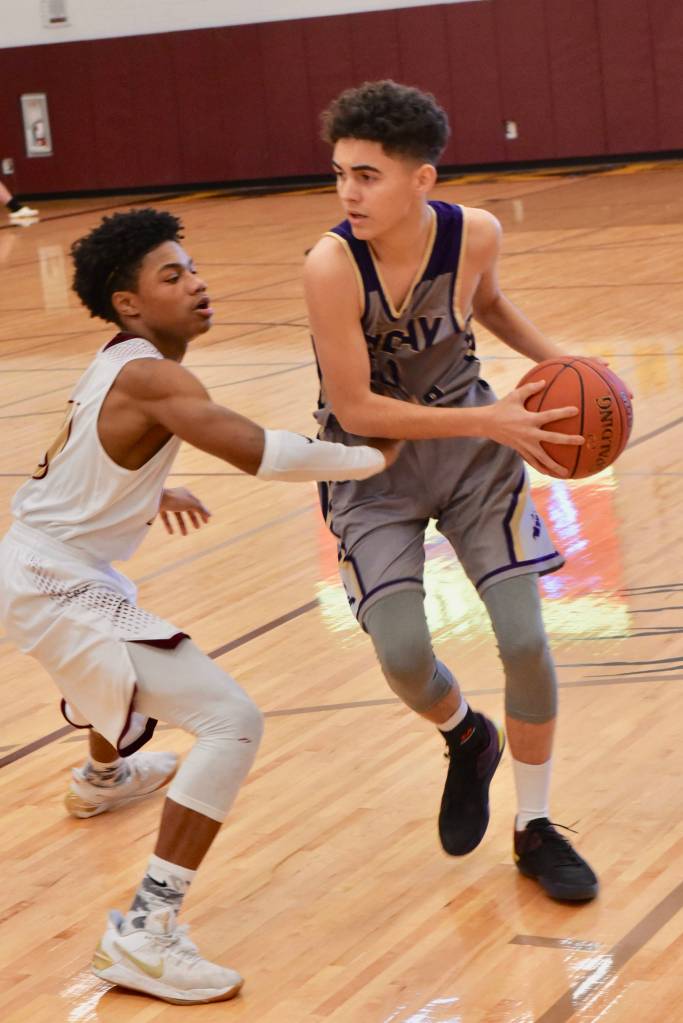 Contributed photo/John Stimpson                                Miles Williamson prepares to drive to the basket.