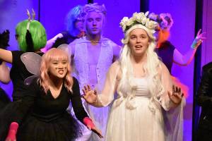Contributed photo/ Kelley Balcomb-Bartok                                The Friday Harbor High School Drama Group in a A Midsummer Nights Dream.