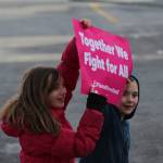 Staff photo/Heather Spaulding. Young marchers supporting Planned Parenthood.