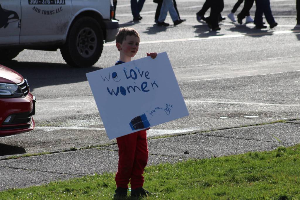 Staff photo/Heather Spaulding. A young marcher.