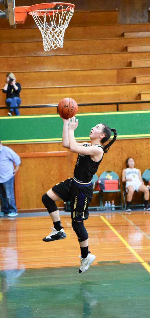 Ava Hoffman lays up another basket for two points. / John Stimpson photo