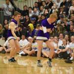 High school staff battle seniors on the court