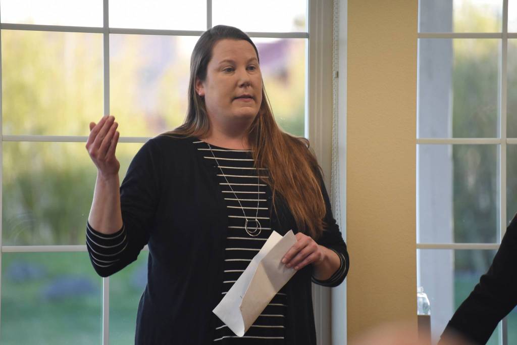 Staff photo/Tate Thomson                                Courtney Smith talks about SAFE San Juans.