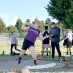 Contributed photos/LeeAnn Russell                                Arlo Harold throwing shot put