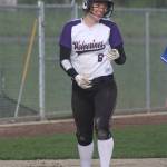 Staff photo/Heather Spaulding. Jayna Ott on base.