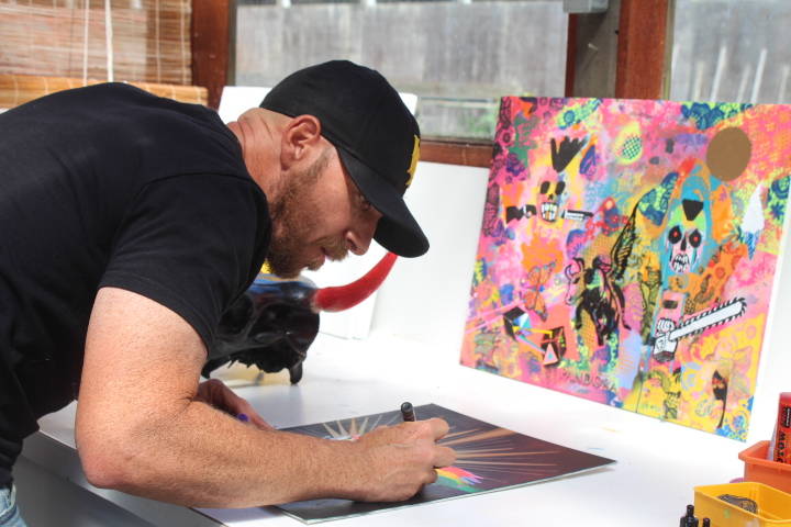 Staff photo/Heather Spaulding. Joe Wright in his studio.