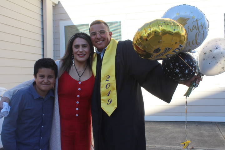 Friday Harbor Graduates throw their caps