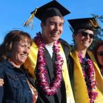 Friday Harbor Graduates throw their caps