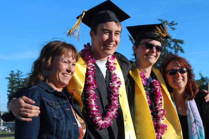 Friday Harbor Graduates throw their caps