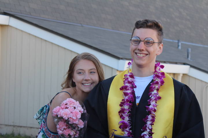 Friday Harbor Graduates throw their caps