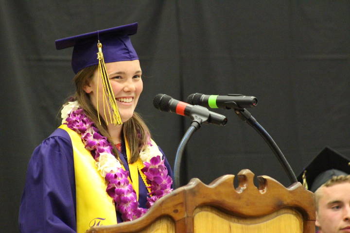 Friday Harbor Graduates throw their caps