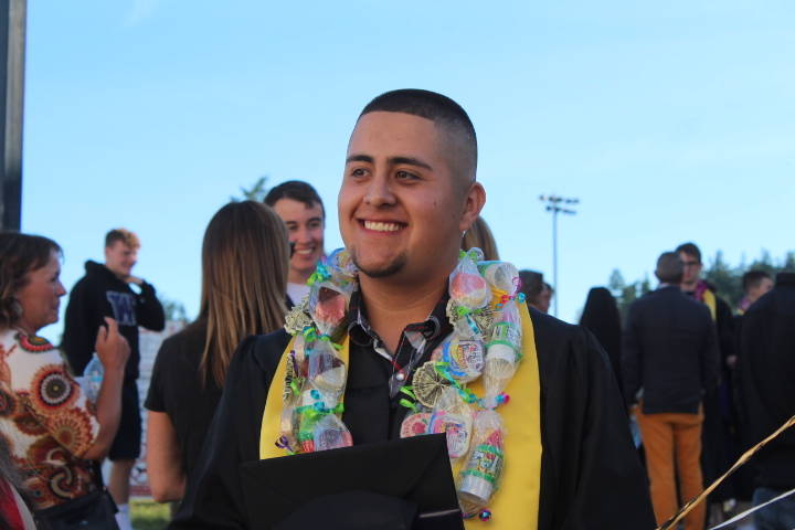 Friday Harbor Graduates throw their caps