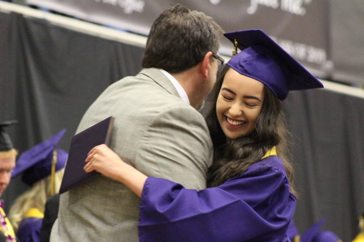 Friday Harbor Graduates throw their caps