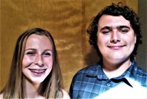 Contributed photo. Georgia Smith and Matthew McElrath receive awards.