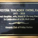 Kiwanis honors Kristina Thalacker Ewing